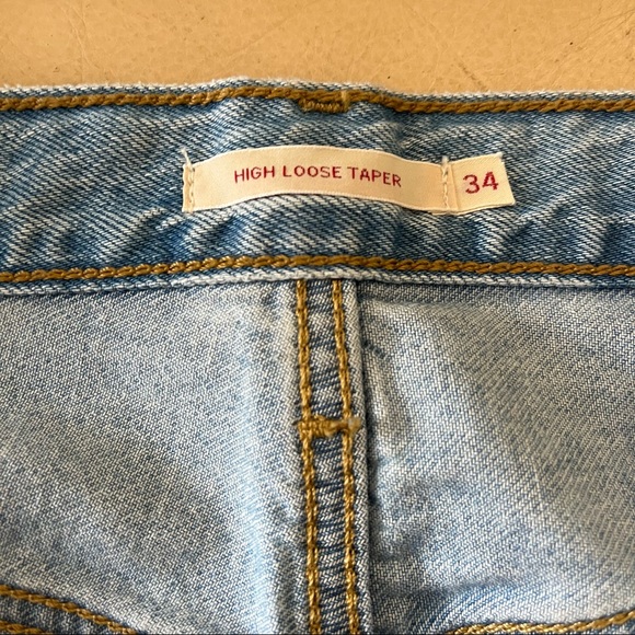 SOLD LEVIS sz 34 x 29 High Loose Taper Premium Blue Denim Jeans - Picture 6 of 7